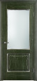 Дверь из массива дуба Д6-2 ПО (Малахит/Патина серебро с микрано) Мини фото #0