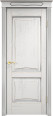 Дверь из массива дуба Д6-2 ПГ (Белый грунт/Патина серебро с микрано) Мини фото #0
