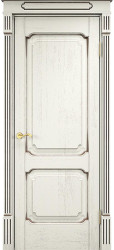 Межкомнатная дверь из массива дуба Д7-2 ПГ (F120 с черной патиной)