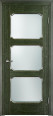 Дверь из массива дуба Д7-3 ПО (Малахит/Патина серебро с микрано) Мини фото #0