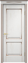 Межкомнатная дверь из массива дуба Д13 ПГ (Белый грунт с патиной Орех)
