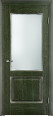 Дверь из массива дуба Д13 ПО (Малахит/Патина серебро с микрано) Мини фото #0