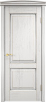 Дверь из массива дуба Д13 ПГ (Белый грунт/Патина серебро с микрано)