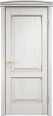Дверь из массива дуба Д13 ПГ (Белый грунт/Патина серебро с микрано) Мини фото #0