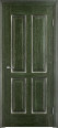 Дверь из массива дуба Д15 ПГ (Малахит/Патина серебро с микрано) Мини фото #0