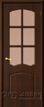 Межкомнатная дверь строительная Лидия со стеклом (Венге)