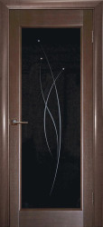 Межкомнатная дверь Лучи 3 ПО (Венге/Черное)