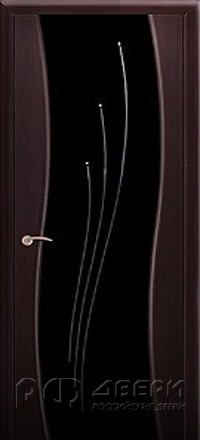 Межкомнатная дверь Лучи ПО (Венге/Черное)