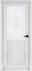 Межкомнатная дверь Турин остекленная (Белая эмаль)