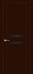 Межкомнатная дверь Турин-2 ПО (Ясень Шоколад/Черный Триплекс)