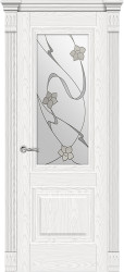 Межкомнатная дверь Элеганс-1 ПО (Белый Ясень/Стекло Очарование)