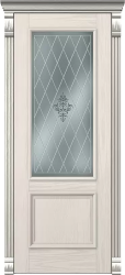 Межкомнатная дверь Прага ПО (Ясень Ваниль) стекло АП-49