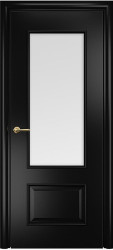 Межкомнатная дверь Марсель ПО (Эмаль черная МДФ/Сатинат белый)