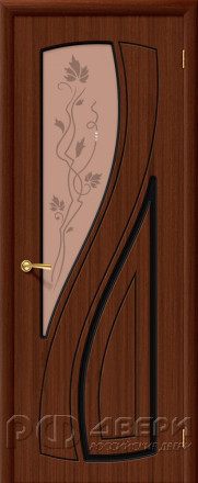 Межкомнатная дверь Лагуна ПО (Шоколад Файн-лайн)