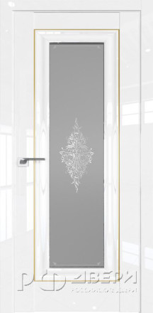 Межкомнатная дверь 24L (Белый Люкс/Кристалл графит)