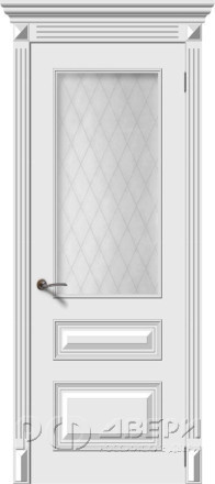 Межкомнатная дверь Багет 3 ПО (Белый/Белое Матовое Кристалл)