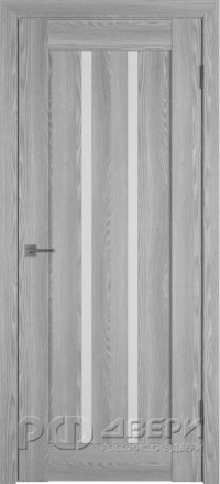 Межкомнатная дверь Лайн 2 ПО (Серый дуб/Белое стекло)