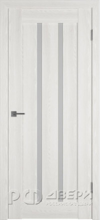Межкомнатная дверь Лайн 2 ПО (Беленый дуб/Белое стекло)