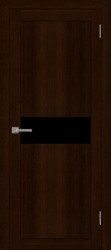Межкомнатная дверь UniLine ПО (Дуб Шоколадный/Мателюкс Черное)