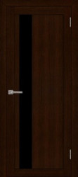 Межкомнатная дверь UniLine 30004 ПО (Шоко Велюр/Черный лакобель)
