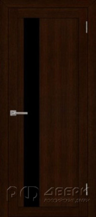Межкомнатная дверь UniLine 30004 ПО (Шоко Велюр/Черный лакобель)