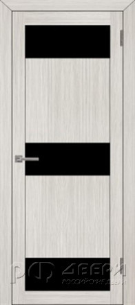 Межкомнатная дверь UniLine 02 ПО (Капучино Велюр/Мателюкс Черное)
