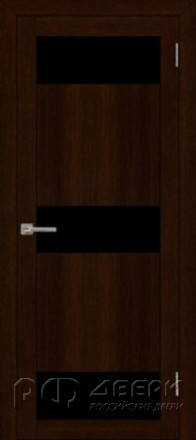 Межкомнатная дверь UniLine 02 ПО (Дуб Шоколадный/Мателюкс Черное)