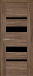 Межкомнатная дверь UniLine 30013 ПО (Серый Велюр/Черный лакобель)