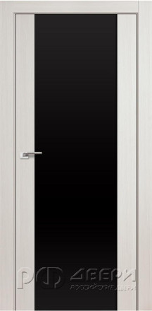 Межкомнатная дверь 8X ДО (Эш Вайт/Триплекс черный)