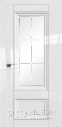 Межкомнатная дверь глянцевая 2.103L ПО (Белый люкс/Гравировка 1)