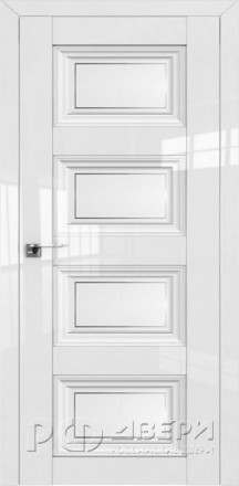 Межкомнатная дверь глянцевая 2.107L ПО (Белый люкс/Гравировка 4)