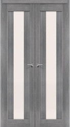 Межкомнатная распашная дверь Порта-25 Alu (Grey veralinga)
