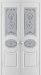 Межкомнатная распашная дверь L-1 ПО (Белый/Сатинато Худ)