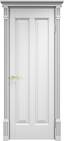 Дверь из массива ольхи ОЛ 102 ПГ Карниз (Белая эмаль)