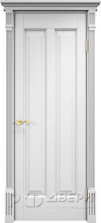 Межкомнатная дверь из массива ольхи ОЛ 102 ПГ Карниз (Белая эмаль)