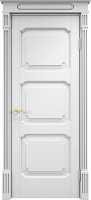 Двери из массива ольхи ОЛ 7_3 ПГ (Капитель бриз/Белая эмаль)