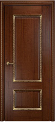 Межкомнатная дверь Марсель ПГ (Красное дерево черная патина, отделка золотом)