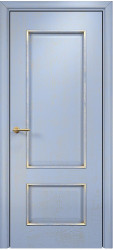 Межкомнатная дверь Марсель ПГ (Эмаль голубая/Патина золото)