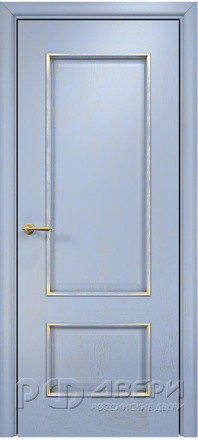 Межкомнатная дверь Марсель ПГ (Эмаль голубая/Патина золото)