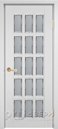 Межкомнатная дверь Лондон 2 со стеклом (Эмаль Белая)