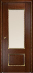 Межкомнатная дверь Марсель ПО (Красное дерево/Отделка золотом/Сатинат бронза)