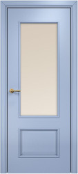 Межкомнатная дверь Марсель ПО (Эмаль голубая МДФ/Сатинат бронза)