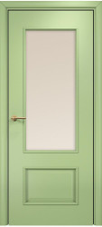 Межкомнатная дверь Марсель Остекленная (Эмаль фисташка МДФ/Сатинат бронза) фабрики Оникс