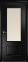 Дверь Марсель ПО (Эмаль черная МДФ/Сатинат бронза)