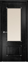 Дверь Марсель ПО (Эмаль черная/Патина серебро/Сатинат бронза)