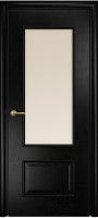 Дверь Марсель ПО (Эмаль черная по ясеню/Сатинат бронза)