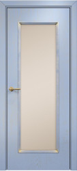Межкомнатная дверь Турин ПО (Эмаль голубая/Патина золото/Сатинат бронза)