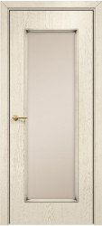 Межкомнатная дверь Турин ПО (Эмаль слоновая кость/Патина коричневая/Сатинат бронза)