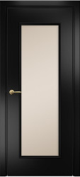Межкомнатная дверь Турин ПО (Эмаль черная МДФ/Сатинат бронза)