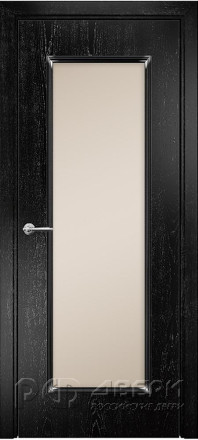 Межкомнатная дверь Турин ПО (Эмаль черная/Патина серебро/Сатинат бронза)